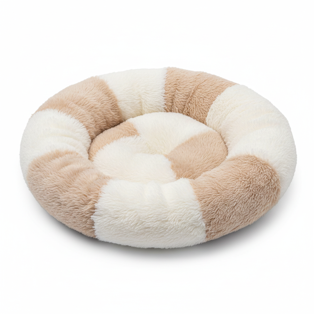 Round plush cat bed.